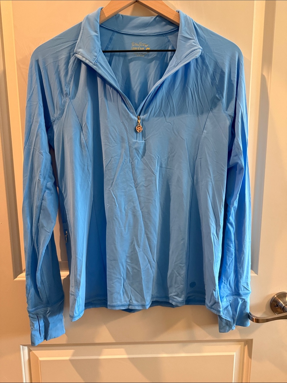 Lilly Pulitzer Light Blue Long Sleeve Quarter-Zip Top Size M